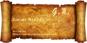 Garab Miklós névjegykártya
